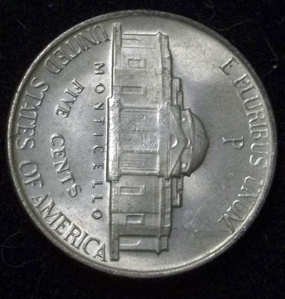 1945-P-Jefferson-War-Nickel,-Flip-Over-Double-Strike